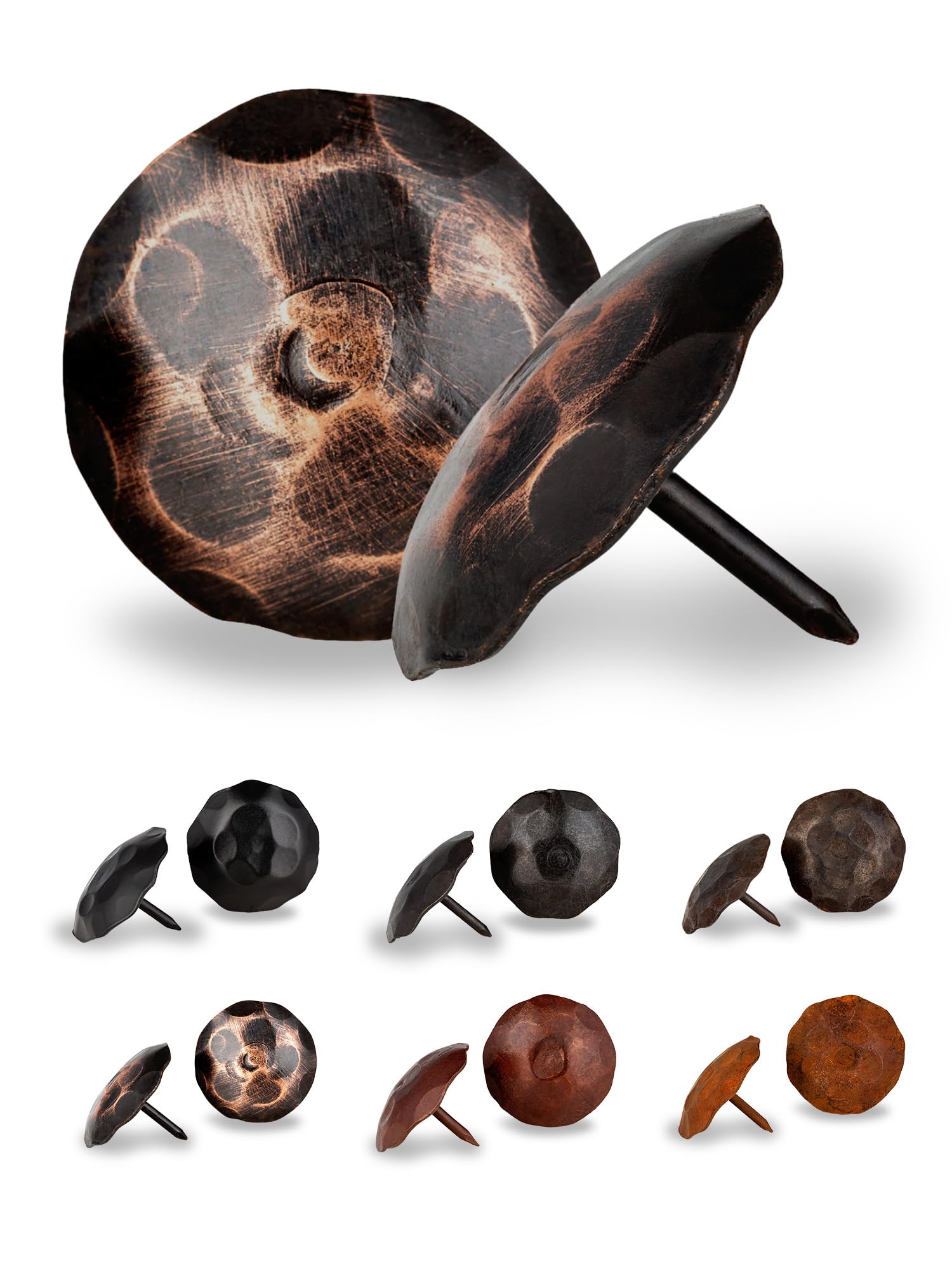 10 Pack 1.5" Large Round Head Clavos Decorative Nails – Oil Rubbed Bronze – Handmade Rust…