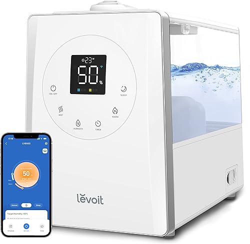 Miniatura 2 de LEVOIT LV600S Humidificadores inteligentes de niebla cálida y fría para el hogar, dormitorio, habitación grande, (6L) y purificadores de aire para
