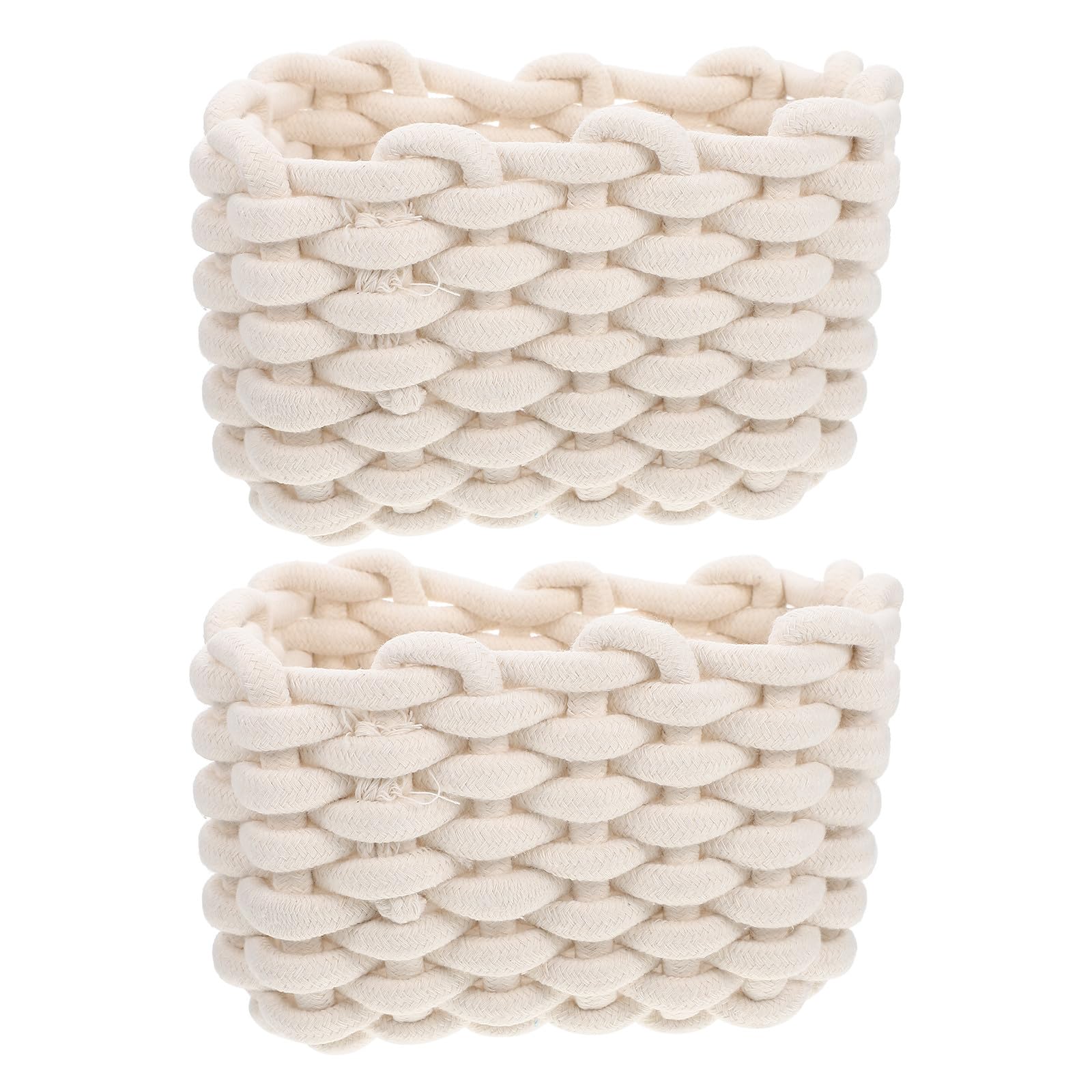 Paniers de rangement tressés en corde au design simple et élégant pour étagère raffinée