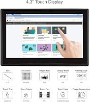 Waveshare 4.3" DSI LCD kijelző Raspberry Pi 4B-hez, 800×480 érintőképernyő 2