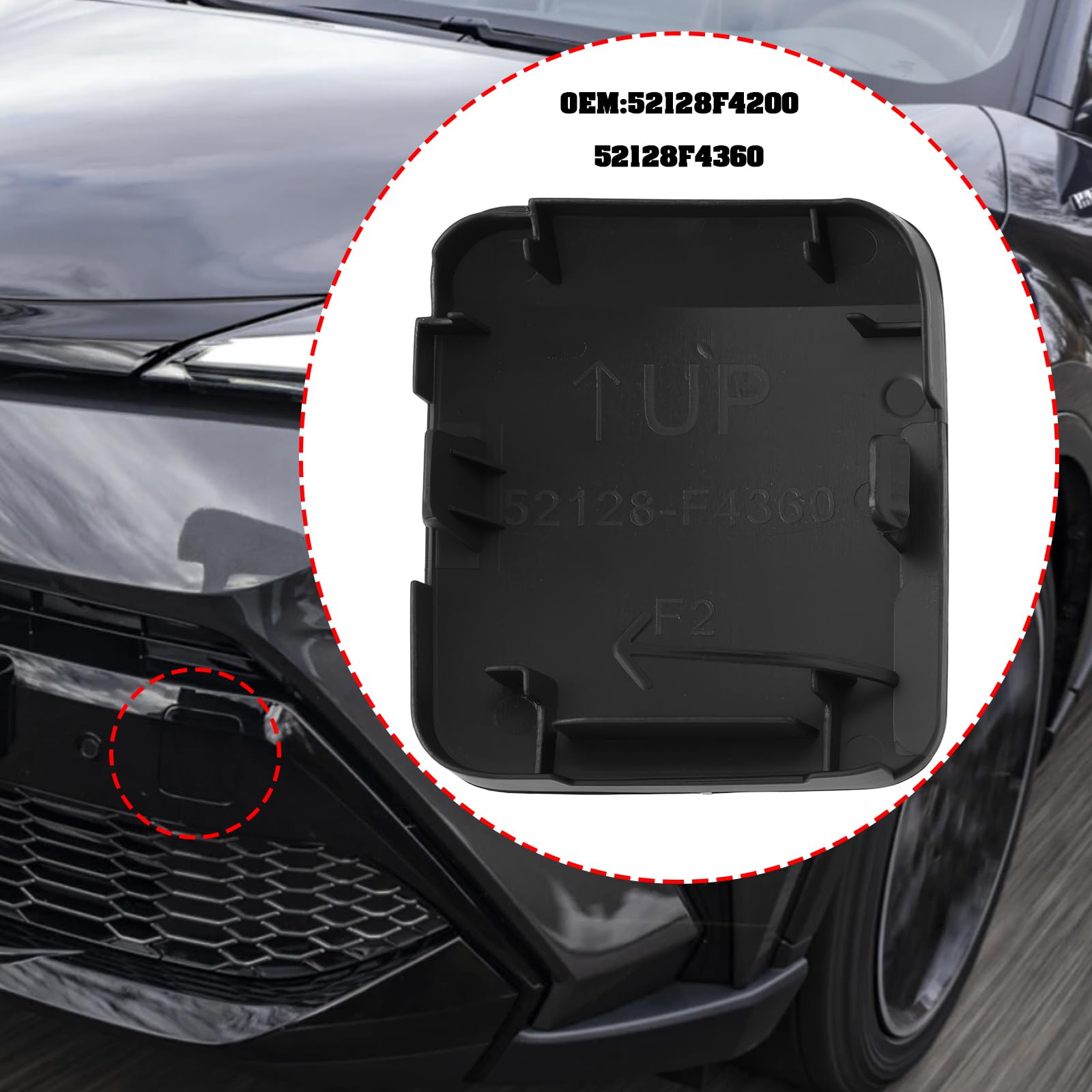 SG Store Copertura Gancio Traino Paraurti Anteriore Sinistro Auto 52128F4200 Compatibile Con Toyota CHR 2021-2022