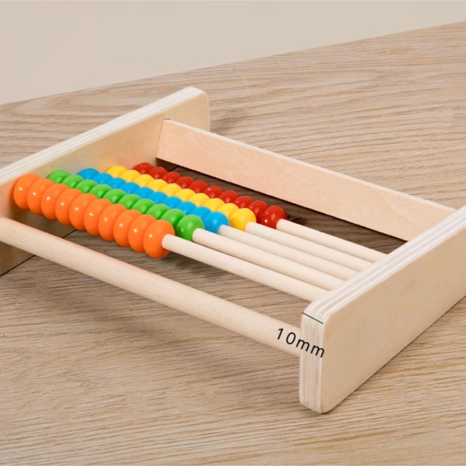 Fidget-Spielzeug für Kinder, Hölzerner Abakus mit Mathekarten for Vorschulkinder, die pädagogisches Rechnen lernen