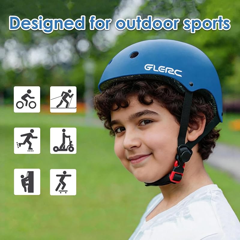 Cască pentru copii Glerc pentru bicicletă, skateboard, trotinetă, cu circumferință reglabilă, disponibilă în mai multe culori, pentru băieți și fete