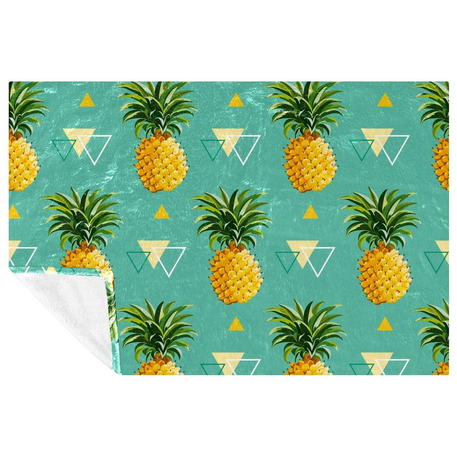 Couverture lit et canapé douce chaude plaid ananas triangles 150 x 100 cm