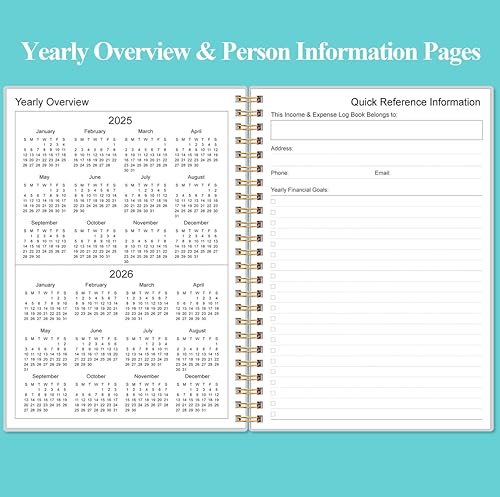 Miniatura 5 de Heveboik Libro de registro de ingresos y gastos - Rastreador de ingresos y gastos A5 para pequeñas empresas, seguimiento contable de contabilidad