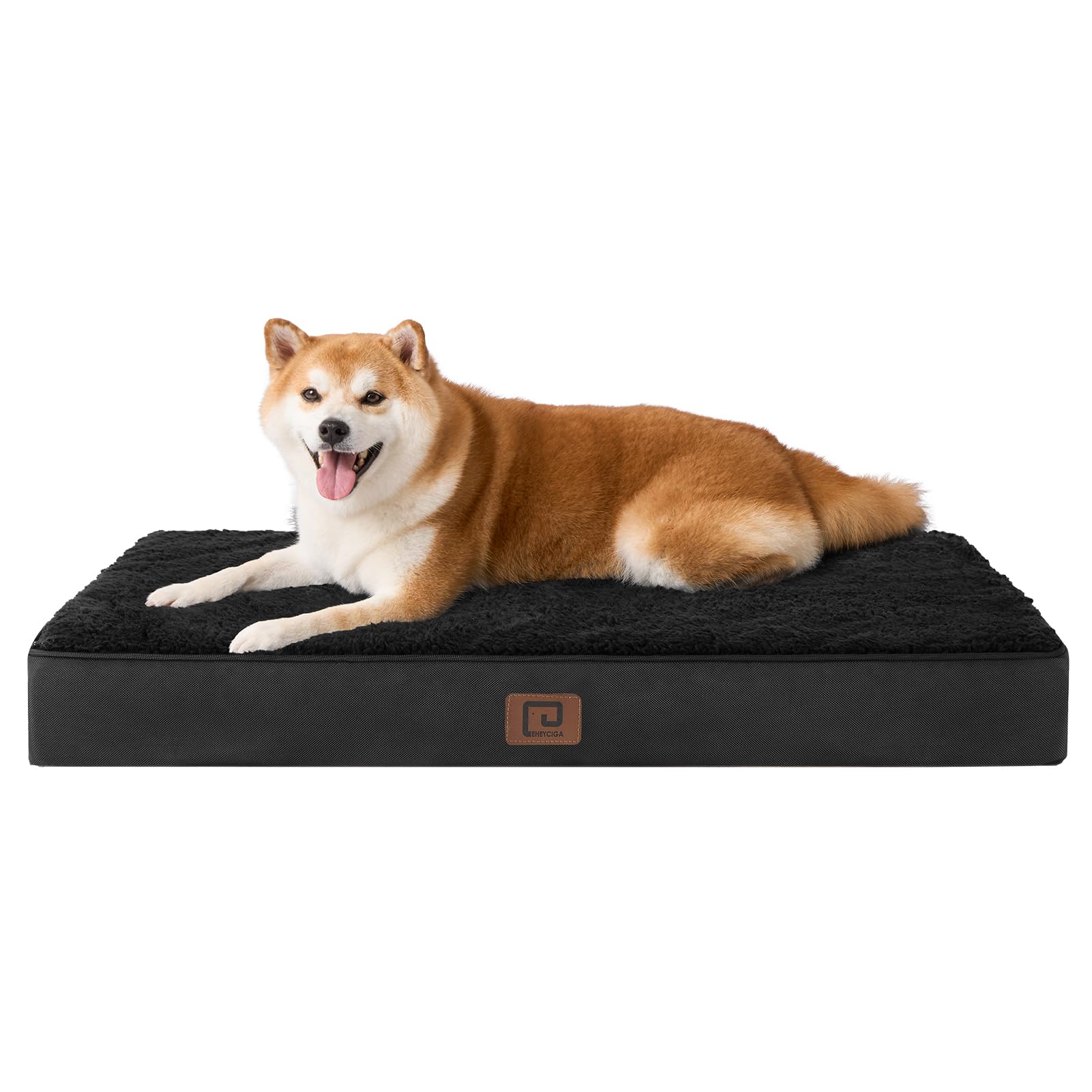 EHEYCIGA Cuccia Cane Interno Taglia Media, (89L x 58W cm) Ortopedica Cuscino per Cani, Cuscino Cane Sfoderabile e Lavabile, Ortopedico Lettino per Cani, Orthopedic Dog Bed, Nero