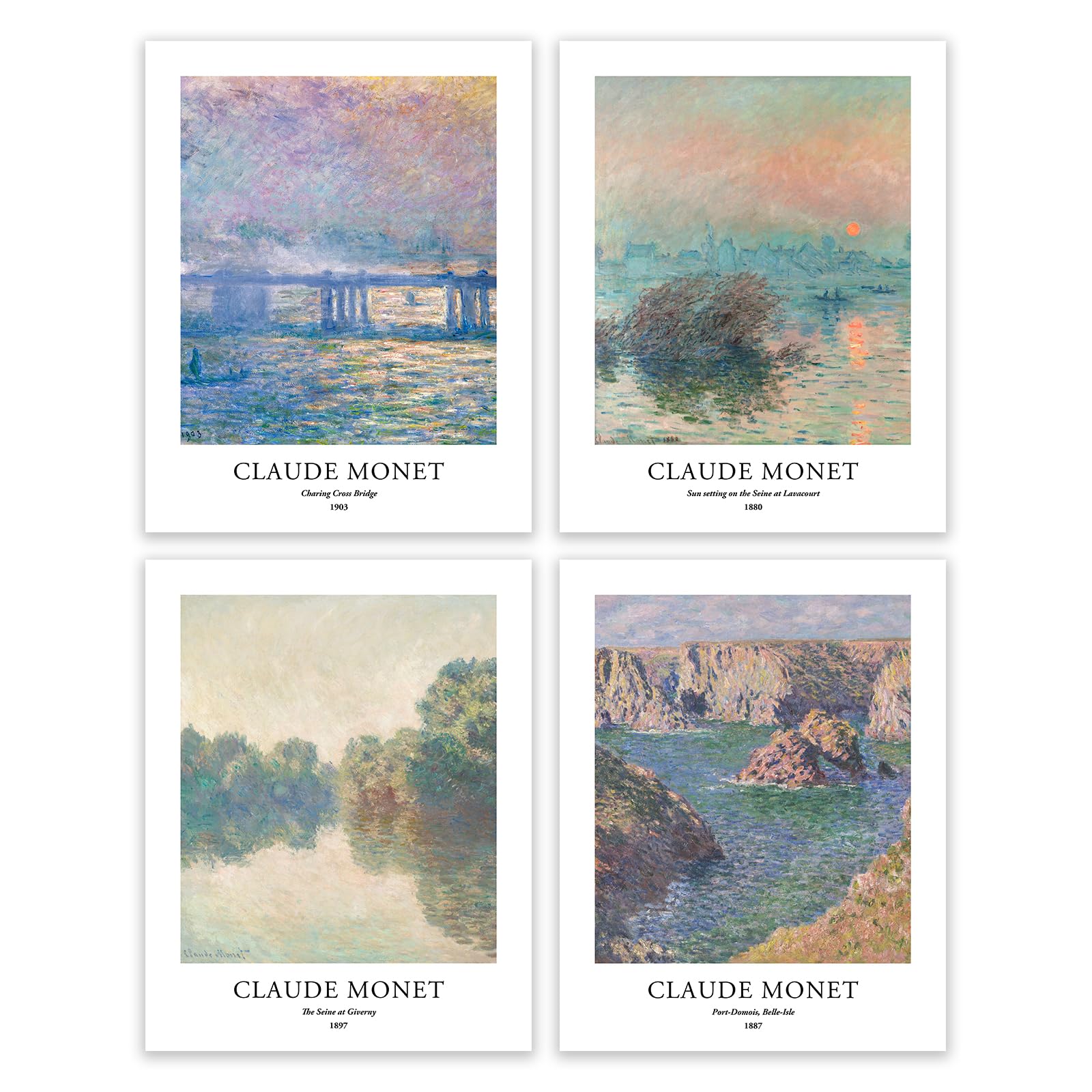 EVOLE HOME Claude Monet Giclée Art Print Set