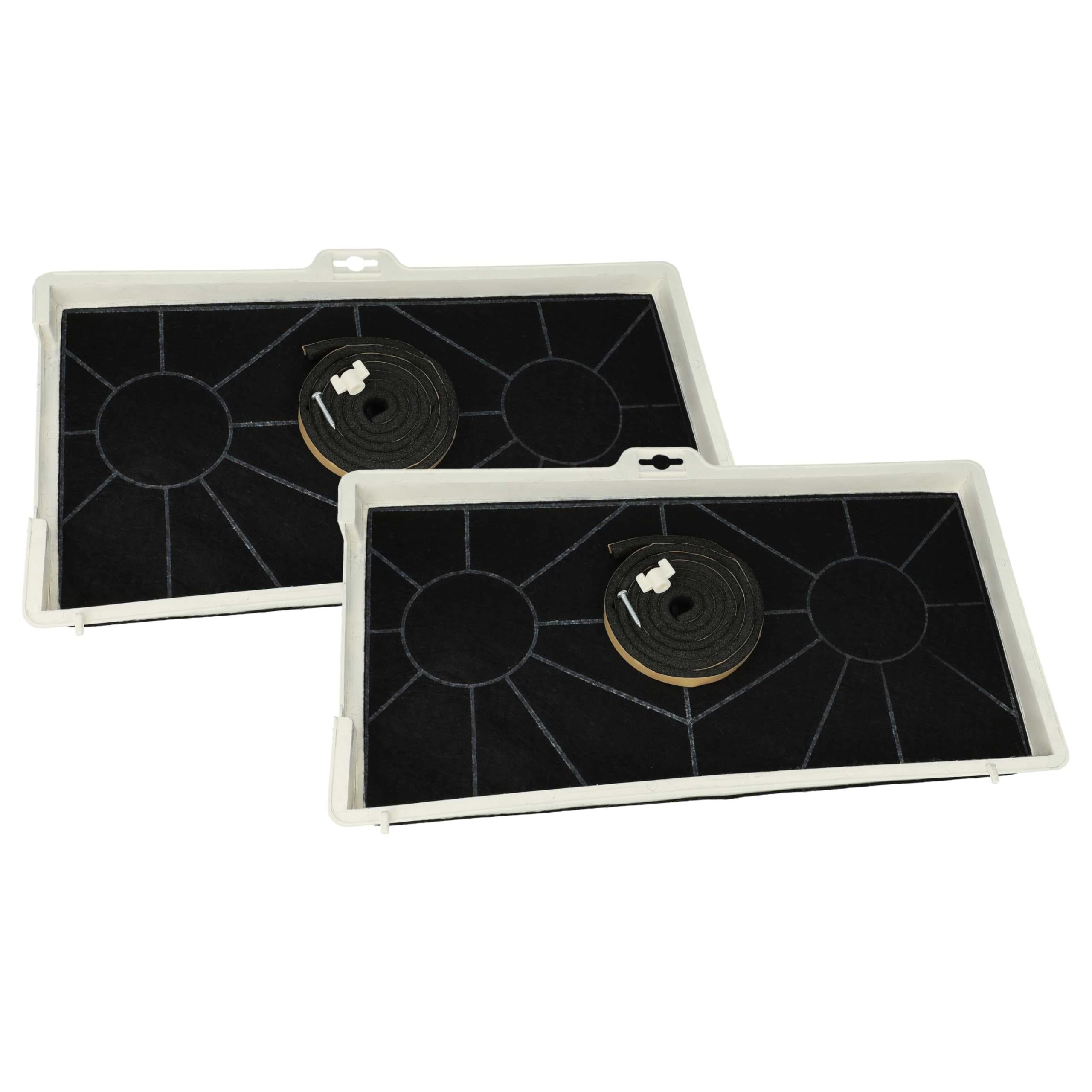 vhbw 2x Activated Carbon Filter compatible with Neff D5675X0/03, D5675X0/02, D5675X0/01, D5655X1GB/01 Extractor Hood + Mounting Material