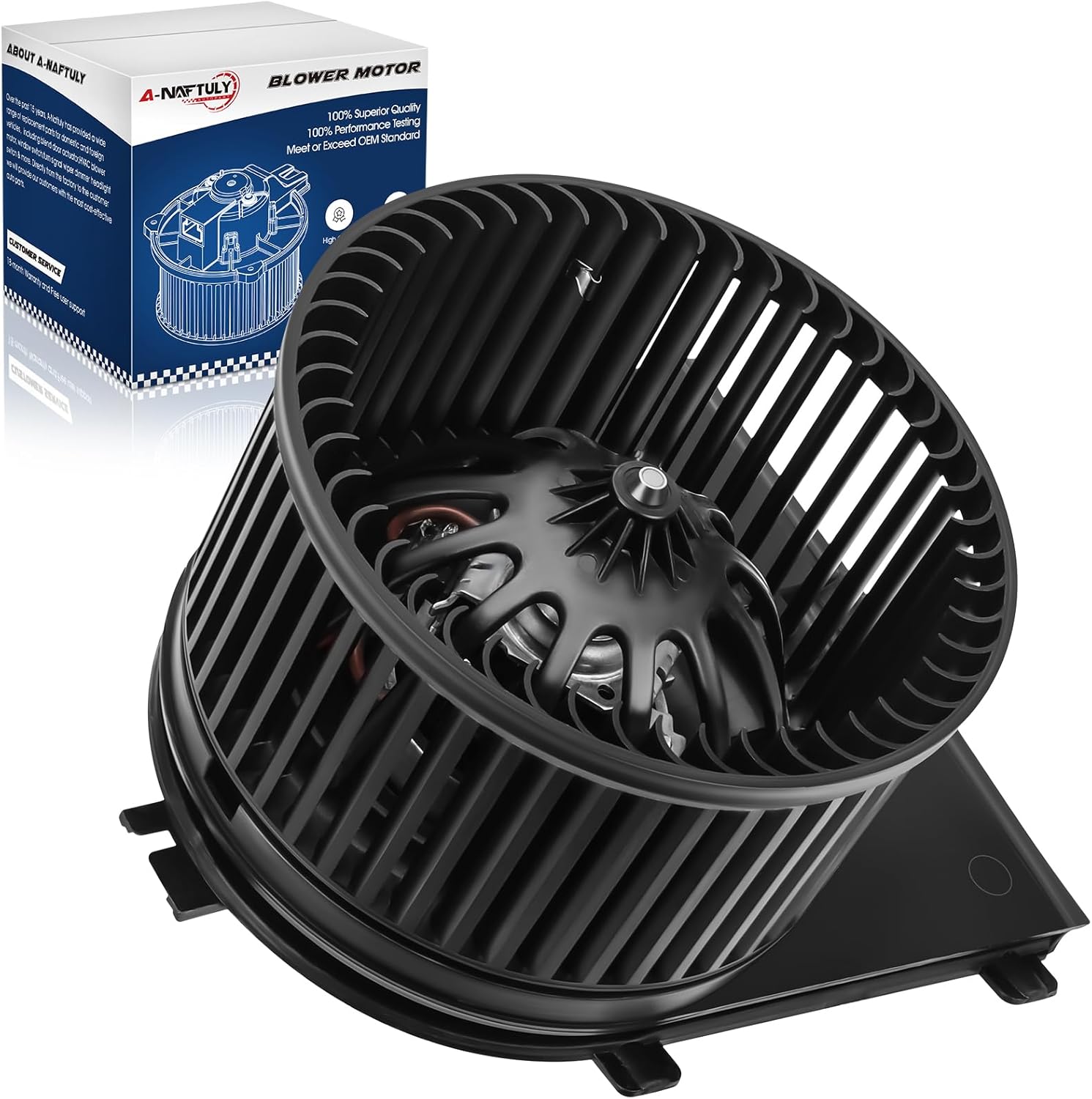 AC Blower Motor Fan Fits for 1999-2009 Volkswagen VW Jetta TDI, 1999-2007 Golf, 1998-2010 Beetle, 2000-2006 Audi TT Quattro, Porsche Cayman, HVAC Heater Blower Motor Front, 700158, 1J1819 021C