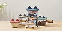 Vista 5 de OHMO Paquete de 2 tapas para latas de comida para gatos, tamaño pequeño (3 oz), tapas de silicona para latas de comida para gatos de 2.5 oz, azul