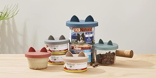 Miniatura 5 de OHMO Paquete de 2 tapas para latas de comida para mascotas (3.3 pulgadas3.346 in), tapas de silicona para latas de comida para mascotas de 5.5