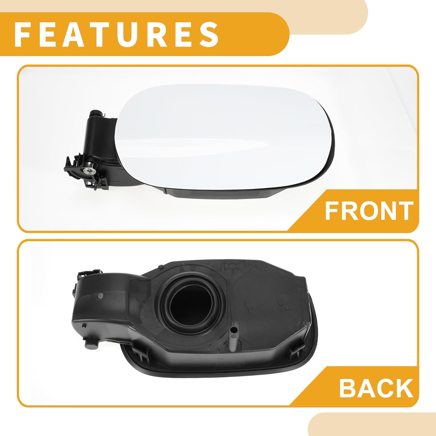 Fuel Tank Door Cap for Mercedes-benz W205 2014-2021 Fuel Filler Flap Cover Bolt Type No.2057570106 White ABS Fuel Filler Door Gas Cap