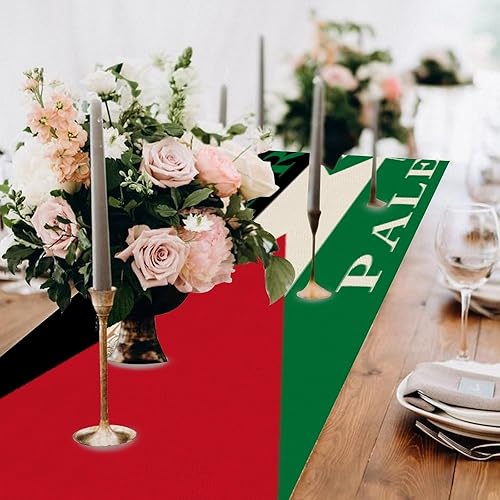 Miniatura 7 de Elegantes caminos de mesa estilo arpillera, camino de mesa de centro de Palestina, 14 x 72 pulgadas, bandera de ciudad, recuerdo, bufanda, mesa de