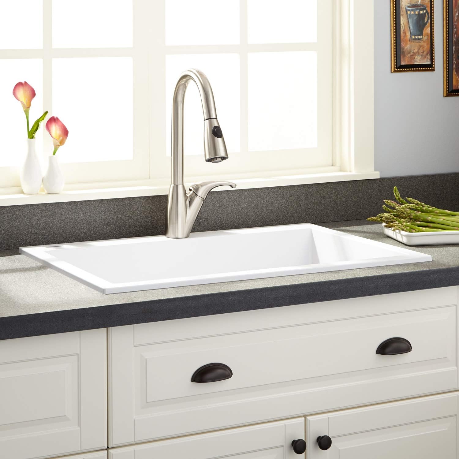 Signature Hardware 419615 Holcomb 30" Drop In Single Basin Granite Composite Kitchen Sink