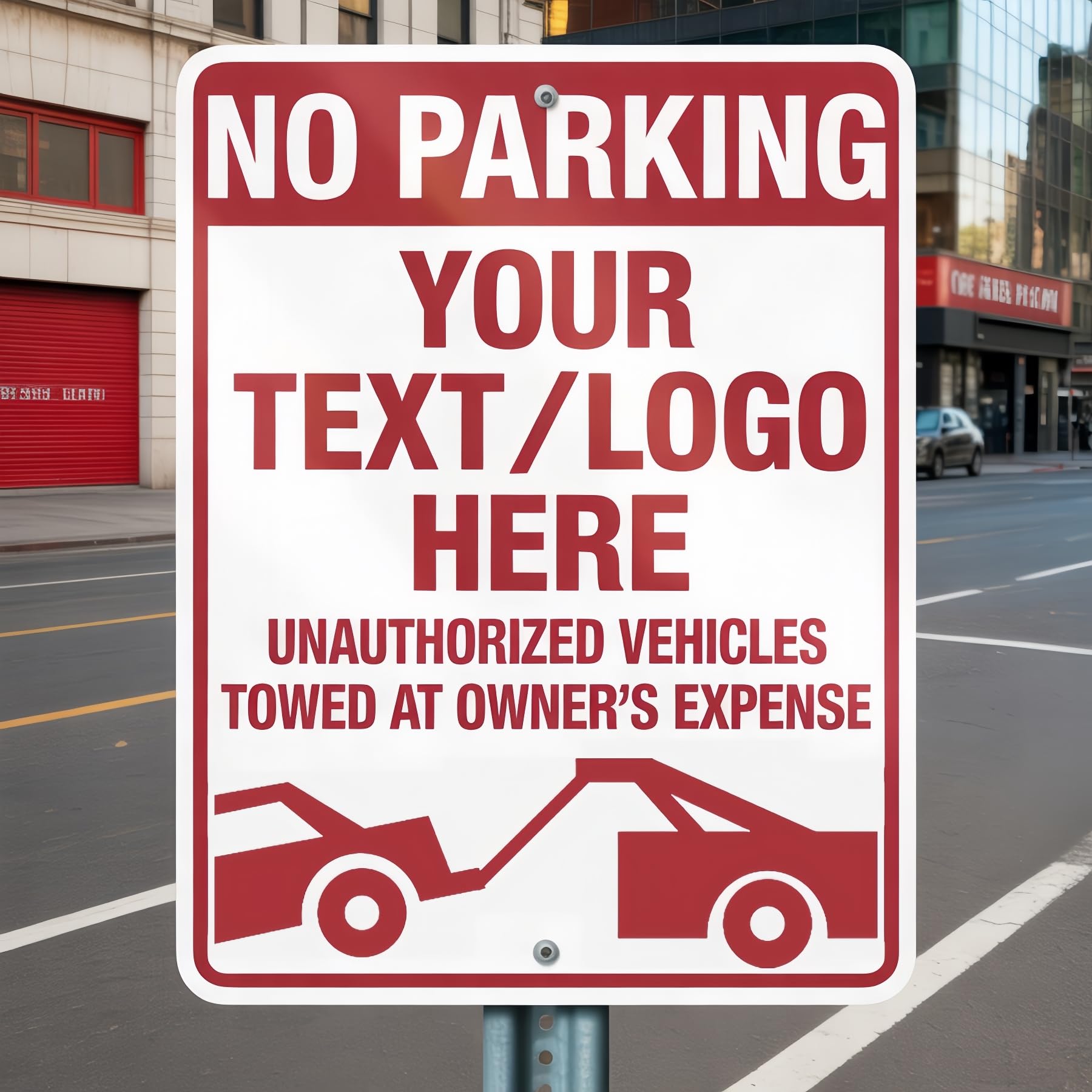 Custom No Parking Sign 16x12 Inches – Reserved Parking Metal Sign for Outside, Rustproof Aluminum, Fade-Resistant and Weatherproof