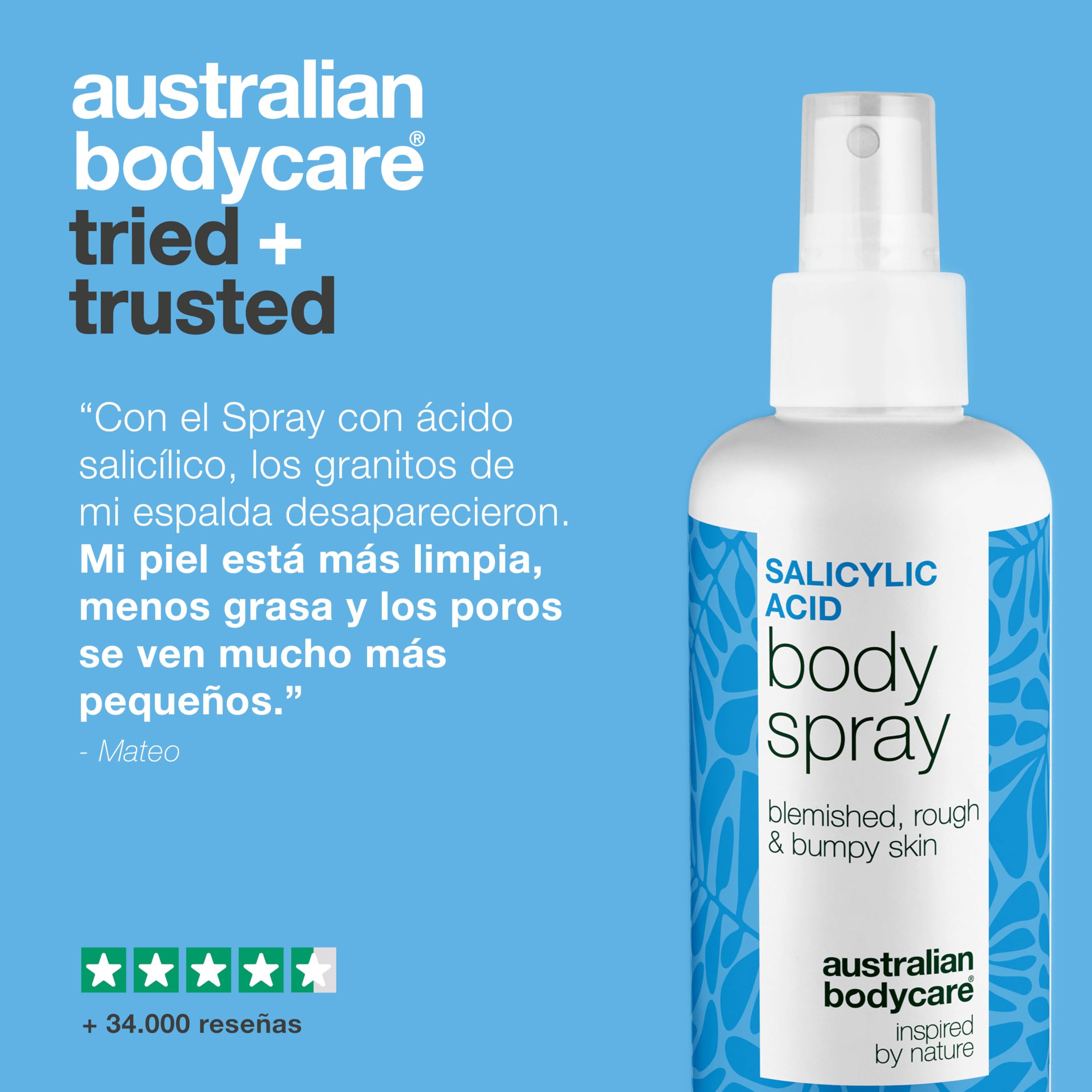 Spray de ácido salicílico contra granos, piel impura y poros obstruidos, con 2% de ácido salicílico y ácido glicólico para una limpieza profunda de los poros