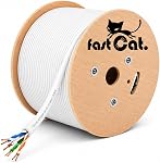 fast Cat. Cat6 Direct Burial Outdoor Rated CMX Cable,Waterproof, 23AWG Solid Bare Copper, 550MHz, UL Listed, Unshielded UTP, Bulk Ethernet Cable (500ft, Brown)