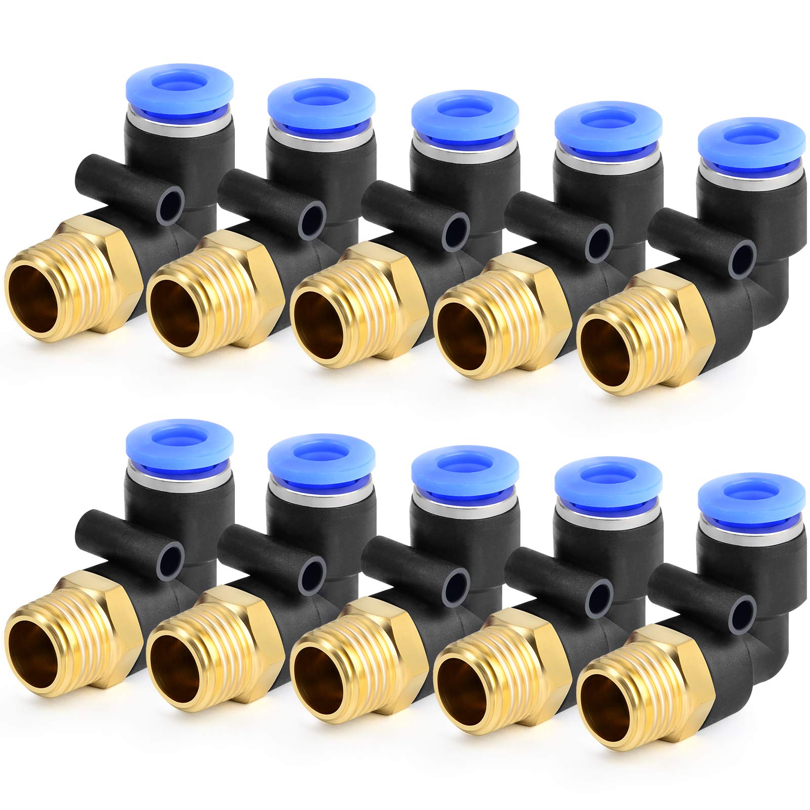 TAILONZ Pneumatisches Armaturen-Set – 1/4 Zoll, 60 Stück (Verteiler, Winkel, T-Stücke, Gerade) Für Luftschläuche