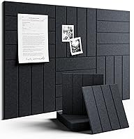 Vista 85 de FLUXYNARA - Tablero de anuncios de fieltro 48 x 36 pulgadas, alternativa al corcho, paquete de 12, 70 lengüetas adhesivas, panel de pared grueso