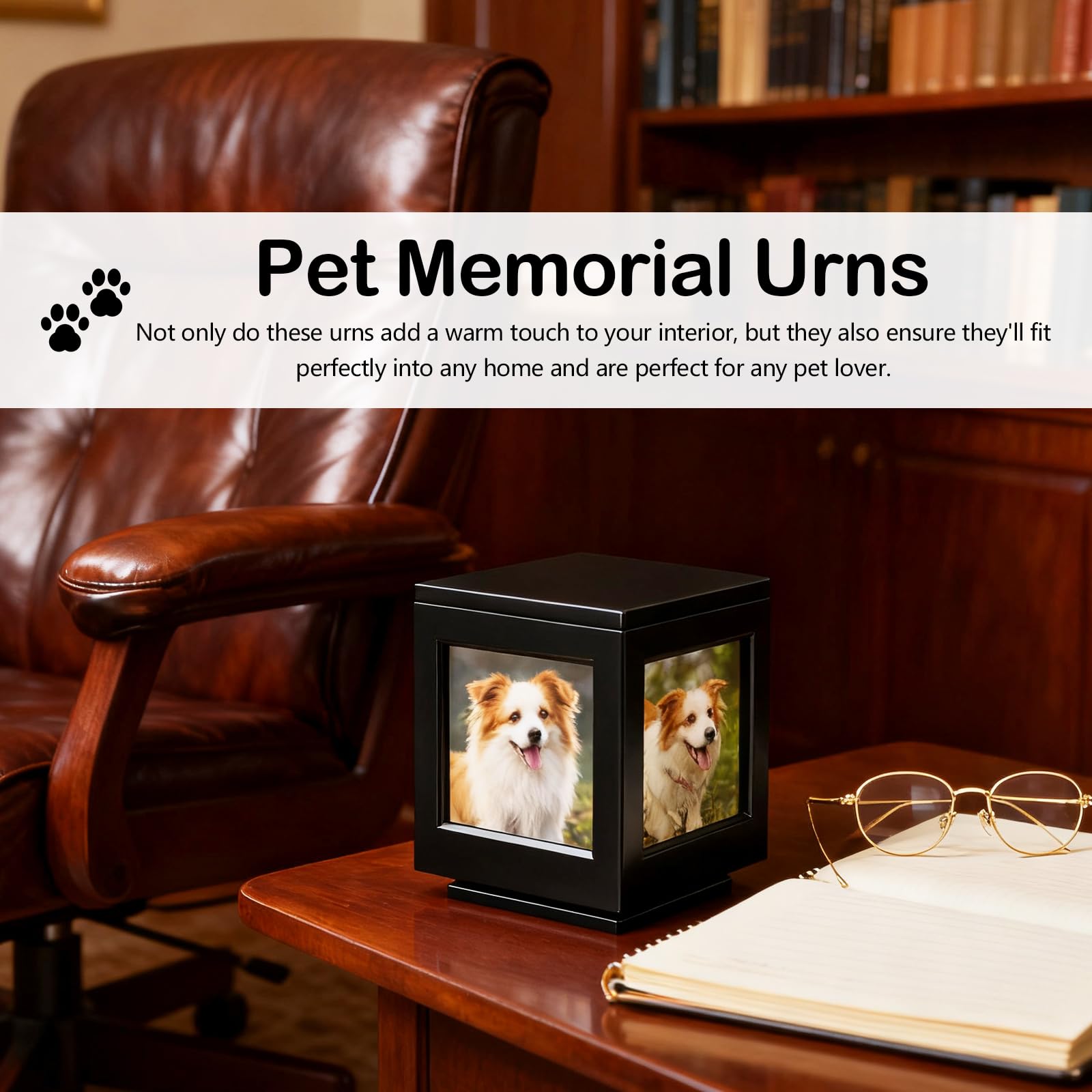 Urne Funéraire pour Chien, Urne Funéraire en Bois avec Cadre Photo Urne pour Animaux de Compagnie urns Doggy Memorial Urne pour Chat Personnalisée Commémoratifs et Funéraires pour Chiens