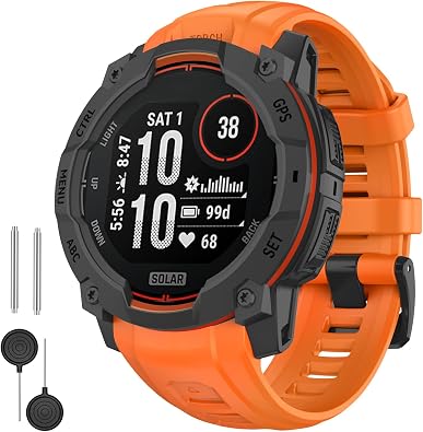 OVERSTEP Watch Bands Compatible with Instinct 3 Amoled/Solar 50mm 26mm Soft Siliocne Strap for Garmin Instinct 3 Smartwatches