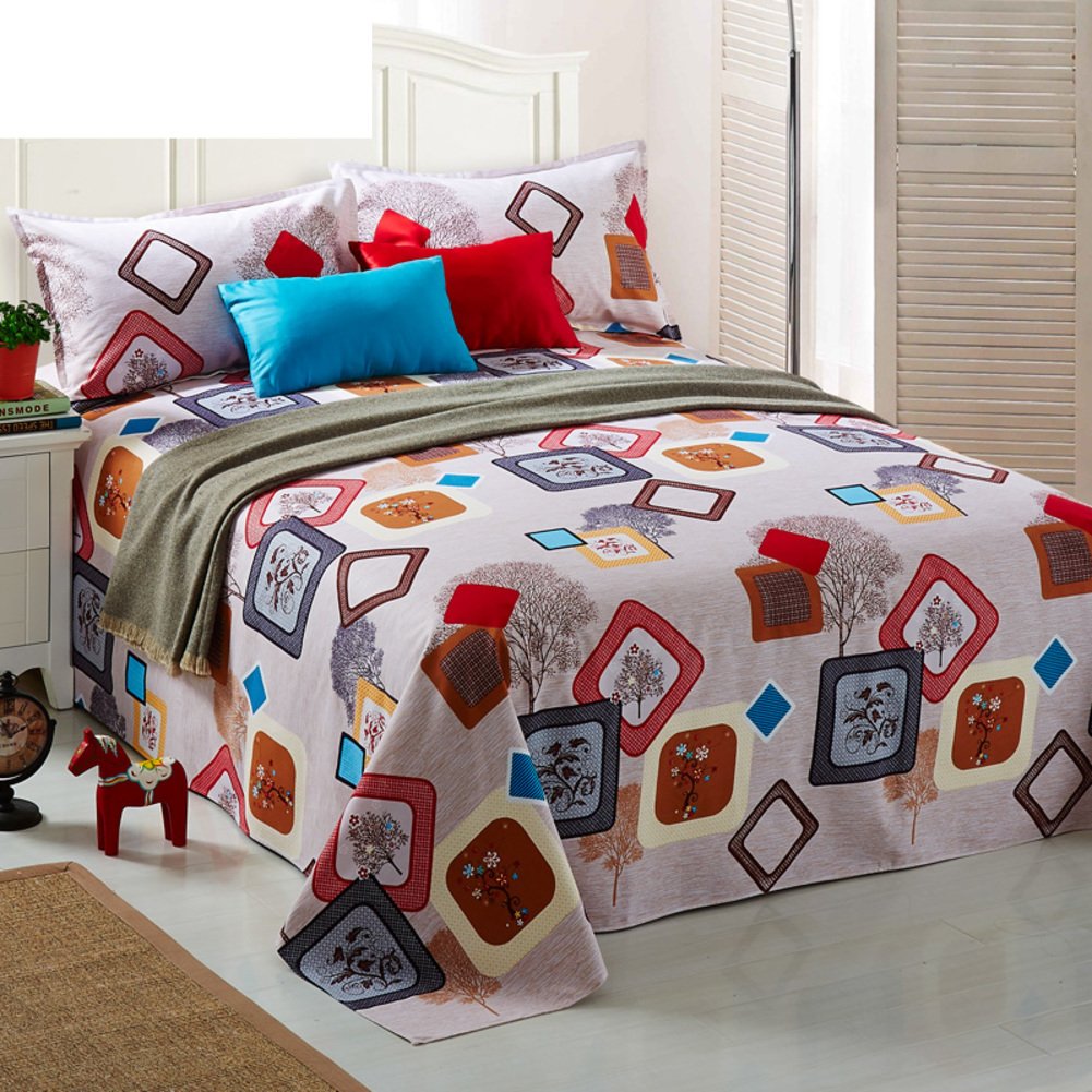 Drap plat en coton double épaisseur rustique 120x230cm S