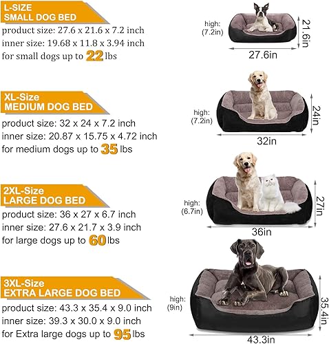 Miniatura 3 de Utotol Dog Beds for Large Dogs Washable Large Pet Dog Bed Sofa Firm Breathable Soft Couch for Jumbo Large Medium Small Puppies Cats Sleeping