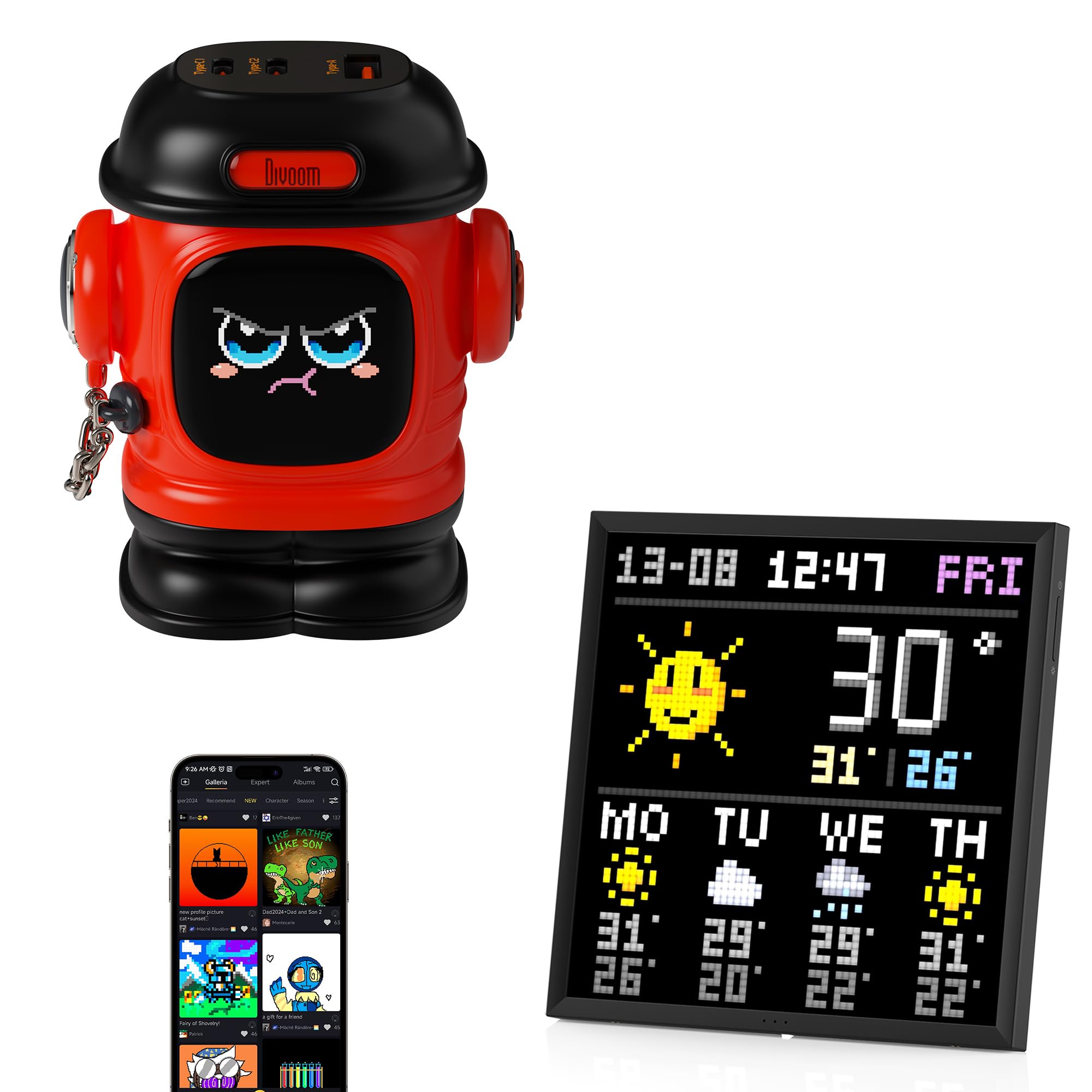 Pixel Art Charger & Digital Frame – Fun, Creative, and Powerful Gift Set