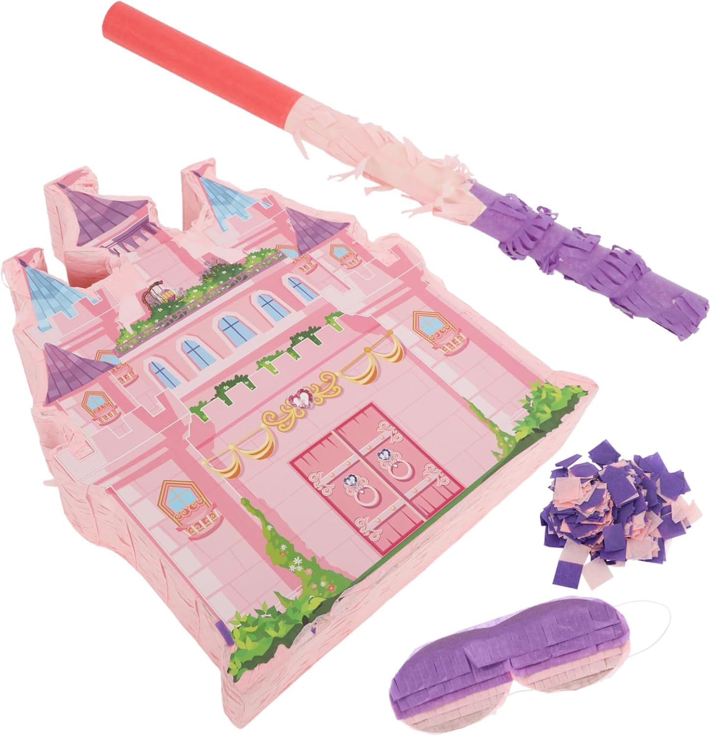 Princess Castle Pinata Set for Birthday Parties Girl Pinata Decor Candy Holder Princess Birthday Party Decorati