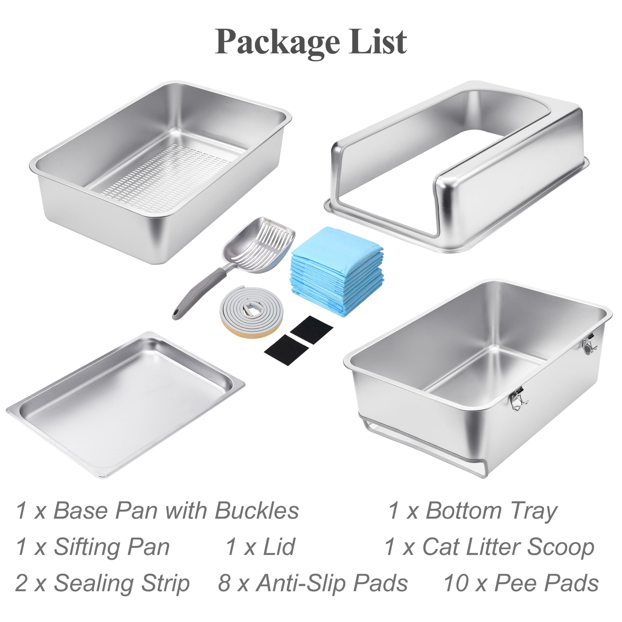 8" Sifting Pull-Out Cat Litter Box with Lid for Pine Pellets - image 4