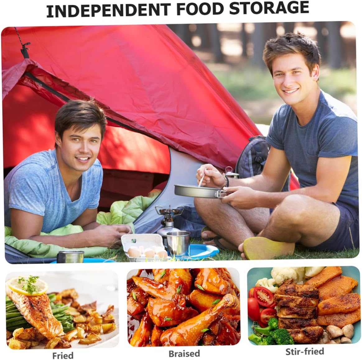 KOMBIUDA 1set Multi-Function Camping Pot Portable Cookware for Outdoor Cooking Hiking and Picnics Lightweight Camping Cooking Essentials
