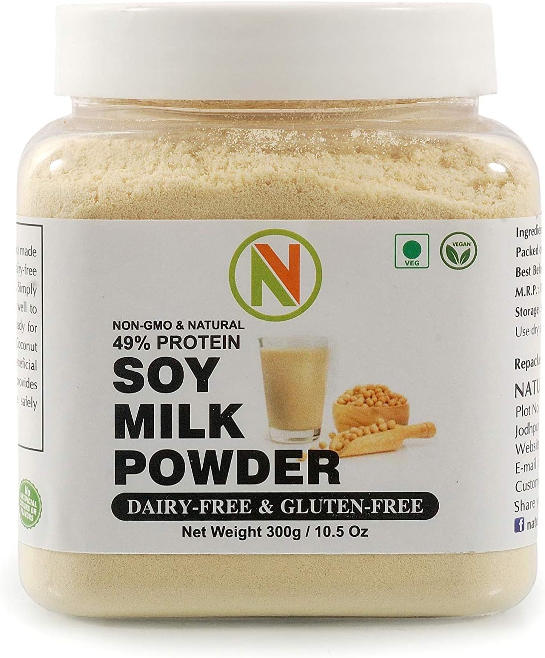 Nature Vit SOYA Milk Powder, 600g [Plant-Based/Vegan Milk Alternative, Non-GMO & 49% Protein & Sugar Free]
