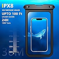 Vista 3 de [2 piezas] [Bolsa grande impermeable para teléfono de hasta 10 pulgadas] Funda impermeable IPX8 compatible con iPhone 14 Pro