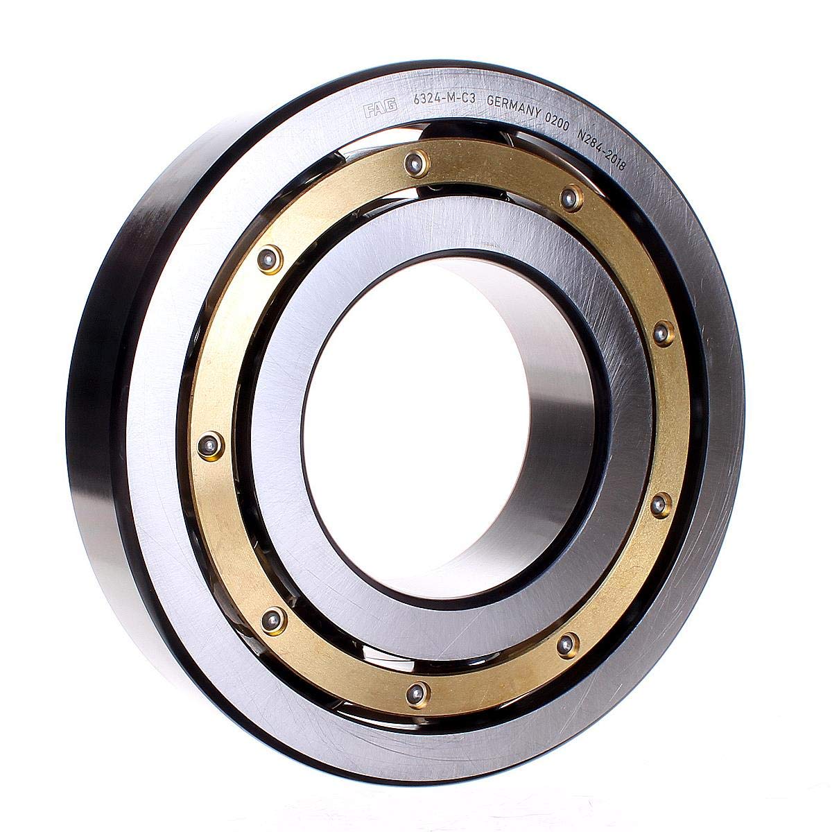 FAG Bearings 6324M-C3 Single Row Radial Bearing, ABEC 1 Precision, Open, Brass Cage, C3 Clearance, Metric, 120mm ID, 260mm OD, 55mm Width