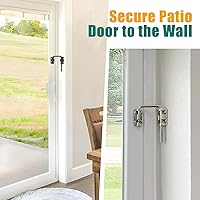 Vista 2 de HBL' Cerradura para puerta corrediza de vidrio, cerradura de seguridad infantil para puerta corredera de patio y pestillo de bucle, flexible