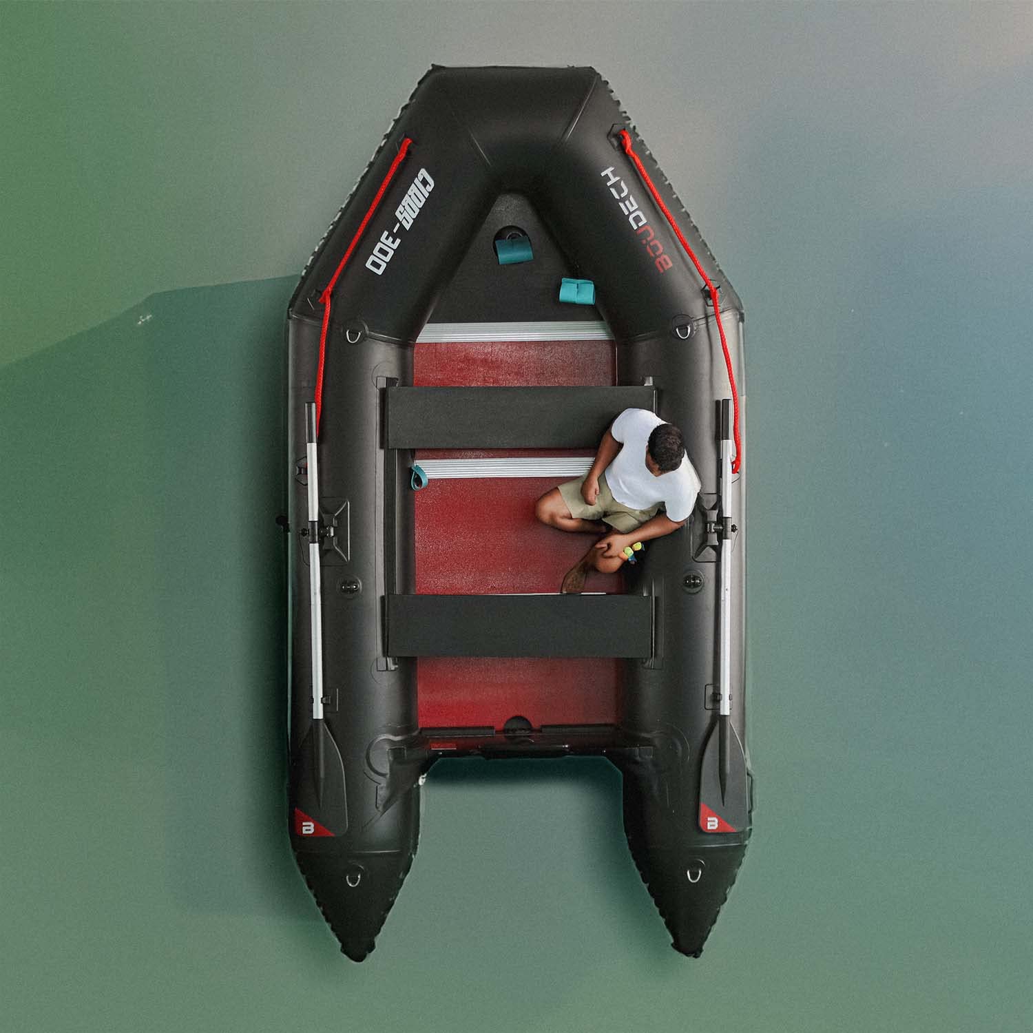 BOUDECH Gibbs 300 - Gommone 300X150 con 4 Camere d'Aria E Pavimento in Legno Sintetico