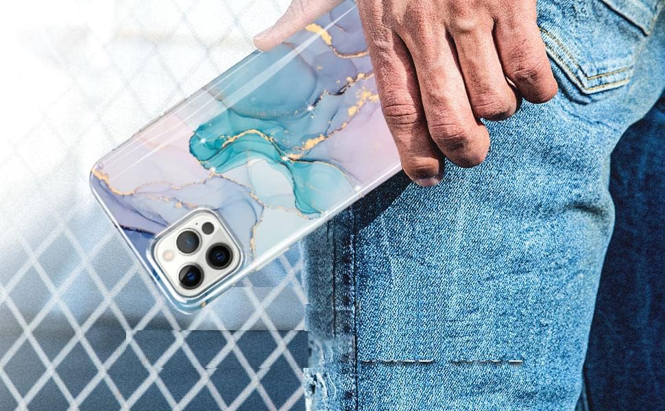 Miniatura 6 de luolnh Funda dorada brillante compatible con iPhone 12 y iPhone 12 Pro de 6.1 pulgadas, diseño de mármol, a prueba de golpes, de silicona suave,
