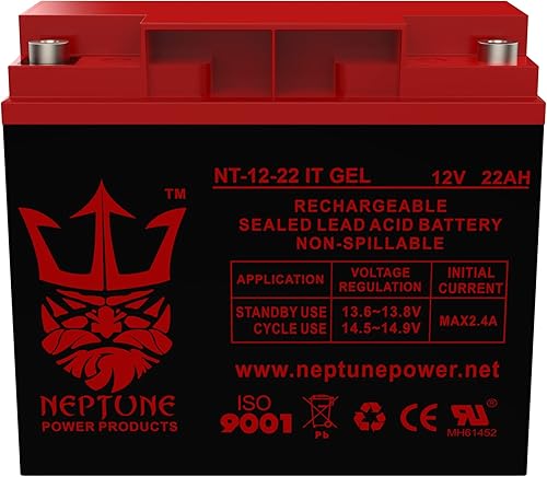 Neptune Power Products Batería de repuesto de gel de 12 V 22 AH para Leoch LPX12-20 Producto de la marca