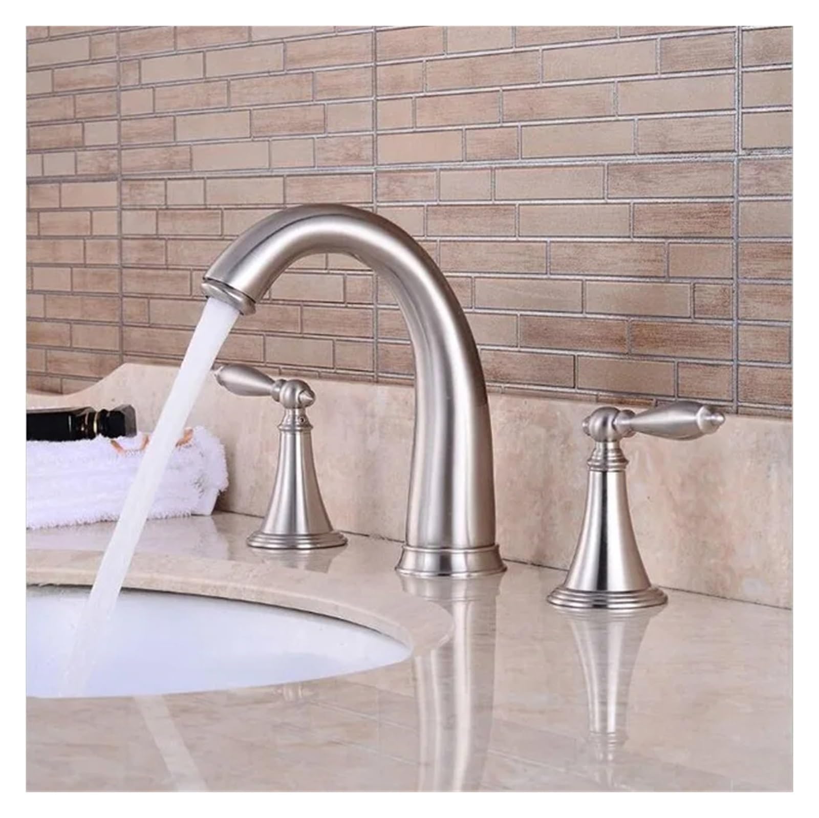 Mélangeur de lavabo robinet évier laiton or rose avec eau chaude et froide