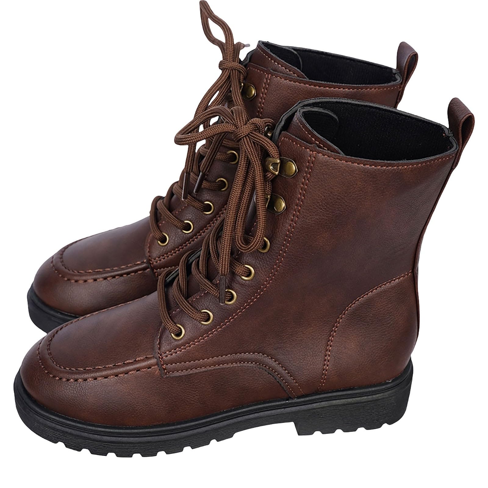 Generico Stivali Donna Antiscivolo Stivaletti con Lacci Comodi Eleganti Stivaletto Robusti Leggero Caldo Versatili Stivali da Pioggia Autunno Inverno Stivaletti per Esterno Neve Trekking e Giardino
