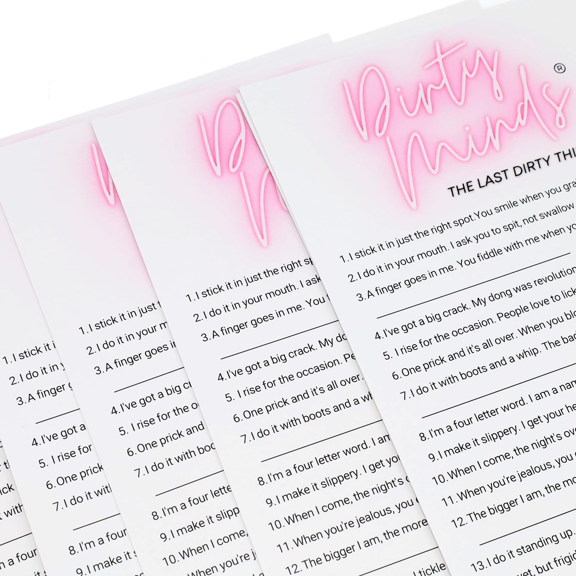 TDC Games Dirty Minds Bachelorette Party Spiele für Erwachsene, Brautdusche Spiele Quiz mit frechen Hinweisen für 25 Gäste, Erwachsenenspiele für Spieleabend, Paarspiele für Erwachsene, lustige