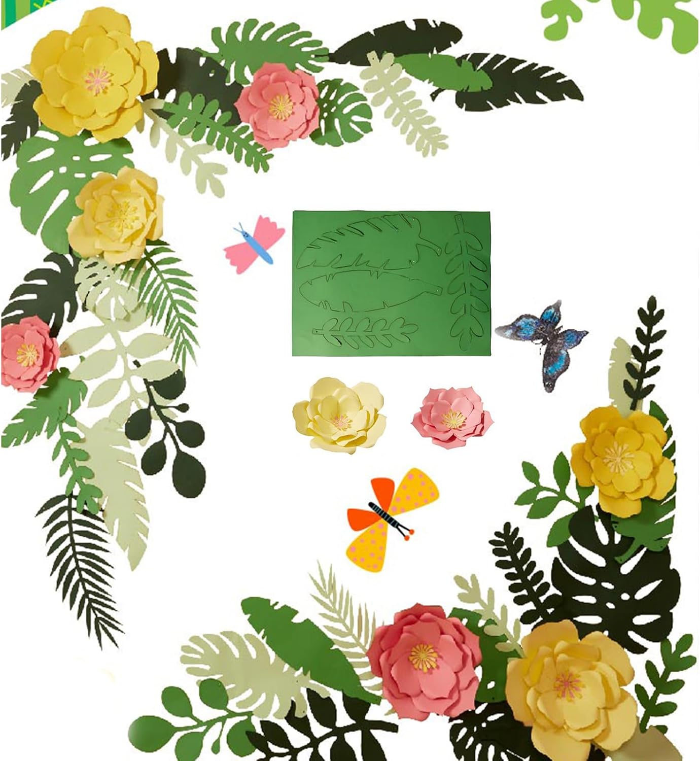 Shurhome Pre-Cut Paper Floral Designs with Shapes for Creative Family Activities and Handmade Holiday Ornaments Paper Craft Materials