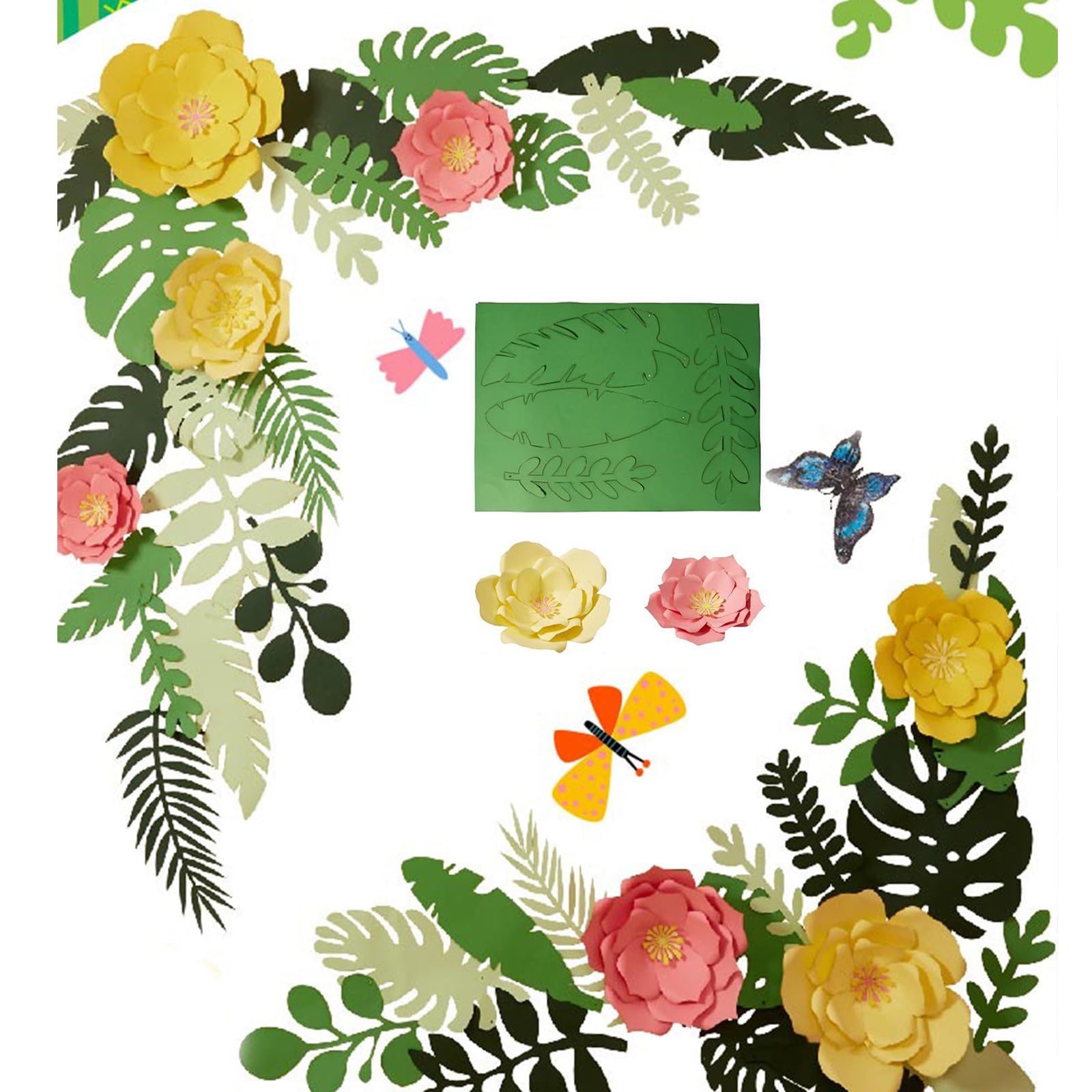 Einfaches Bastelset mit Blattblumen aus Papier für Kinder, Kunstaktivitäten und Dekorationszubehör für Feiertage, Partys, Bastelsets, Papierblattblumen