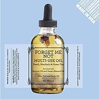 Vista 2 de Aceite multiusos para rostro, cuerpo y cabello, Forget Me Not, mezcla orgánica de albaricoque, vitamina E y aceite de almendras dulces hidratante