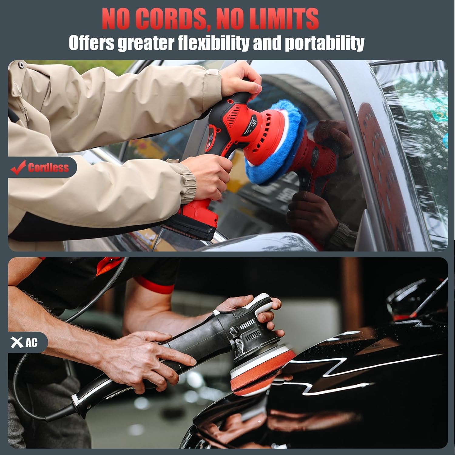 Cordless Car Buffer Polisher for Milwaukee m18 Battery, Power Polisher for Car Detailing/Polishing/Waxing(Battery Not Included)