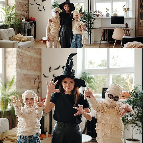 Miniatura 4 de ASVNRES Vendaje de momia de Halloween para fotos de fiesta, vendaje de zombi autoadhesivo blanco elástico para cosplay, accesorios de fotografía