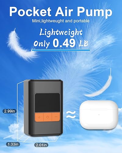 Miniatura 4 de Mini bomba eléctrica para bicicleta, bomba de bicicleta portátil de 150 PSI con manómetro, bomba de aire eléctrica de inflado rápido de 20 S con