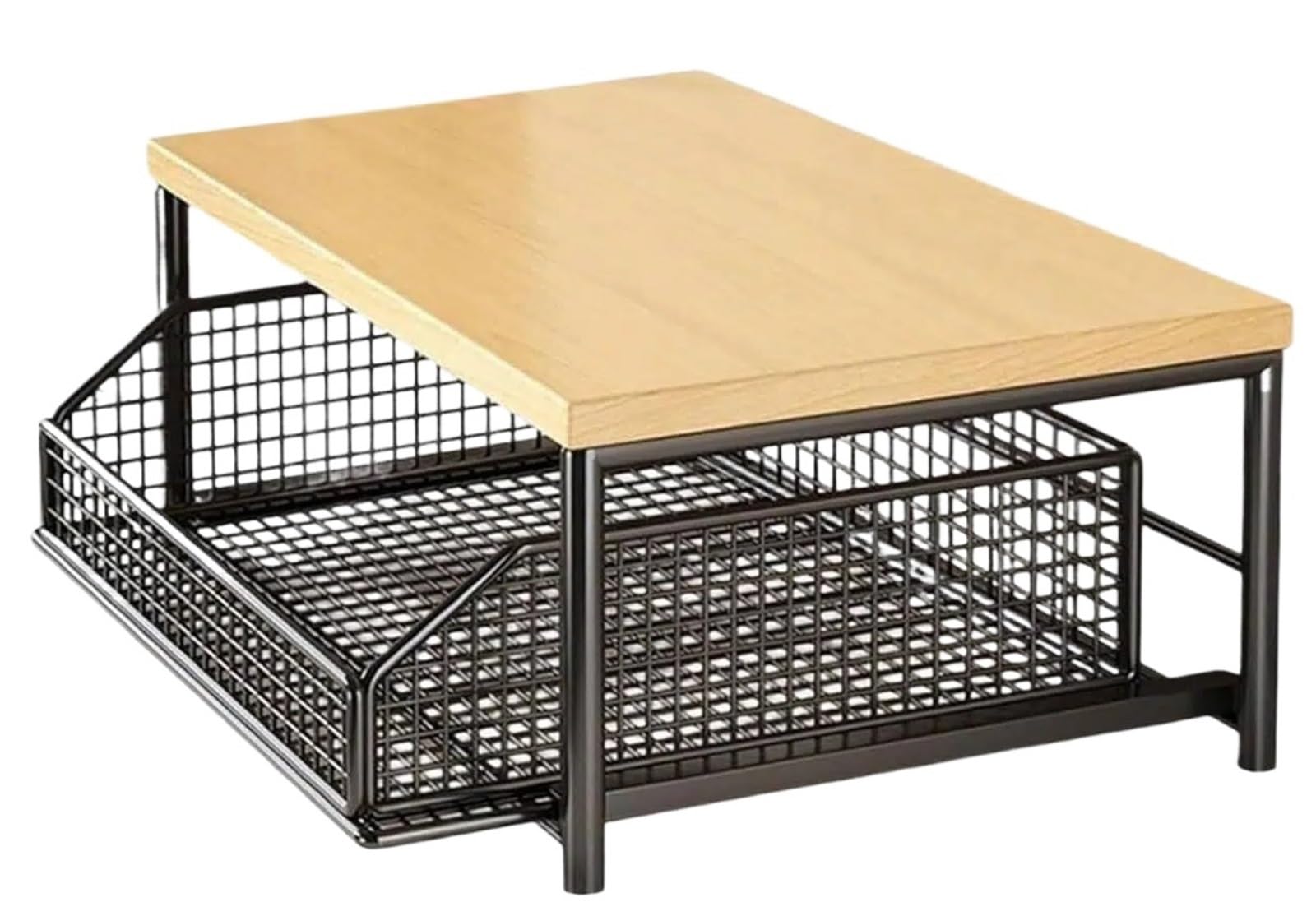 éTagèRe De Rangement pour Plan De Travail Organisateur de comptoir Cuisine avec tiroir et Panier métallique, ustensiles
