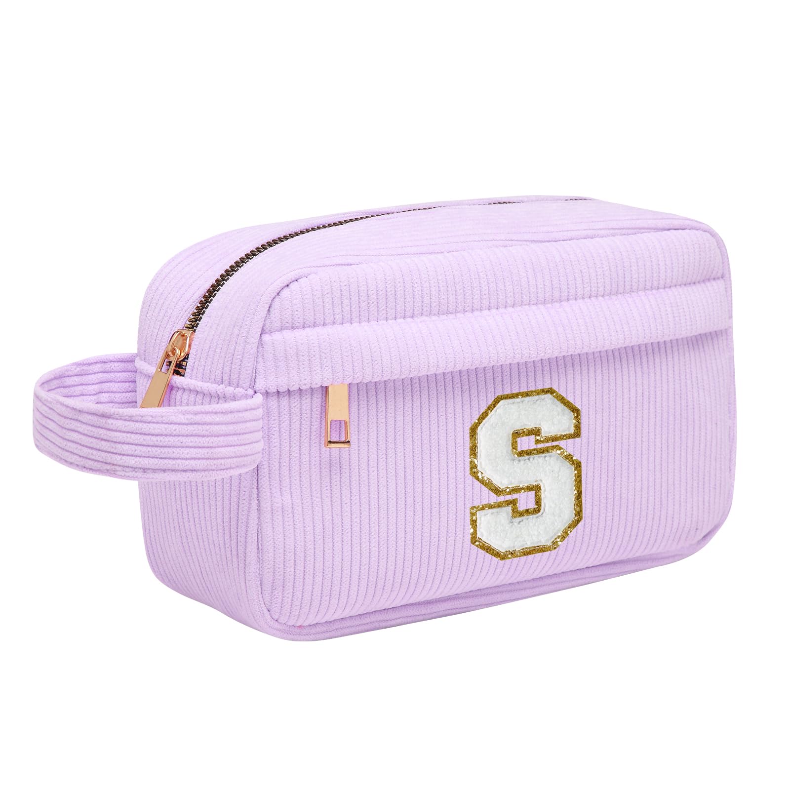 Neceser Maquillaje Mujer Personalizado Inicial, Bolsa de Cosméticos de Viaje, Gran Capacidad Neceser de Maquillaje de Pana, Regalo Cumpleaños Navidad para Mujeres Novias Mejores Amigas, Rosa L — view 53