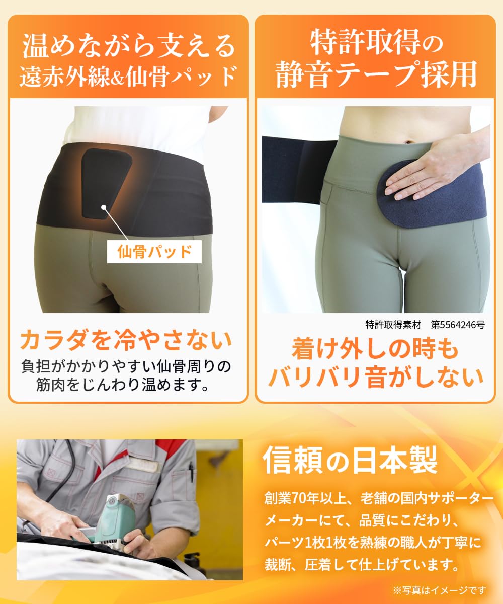Amazon | 体感エアーベルト腰用 (LL-3L) 腰サポーター 日本製 ベルト